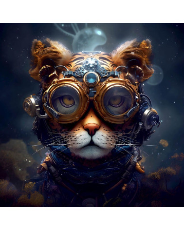 Futuristic cat 1 - ECO LEDER PANEL