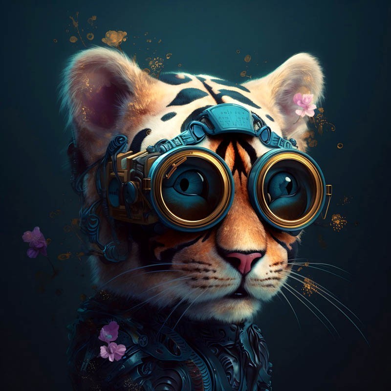 Futuristic cat 2- ECO LEDER PANEL