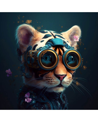 Futuristic cat 2- ECO LEDER PANEL