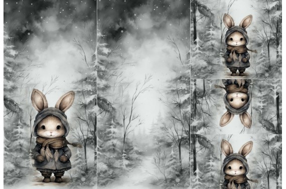 Panel na śpiworek - Winter rabbit 1