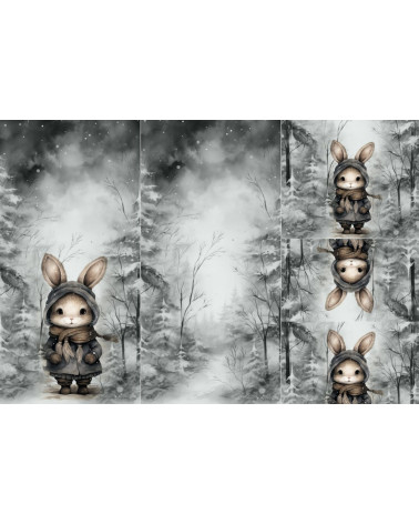 Panel na śpiworek - Winter rabbit 1