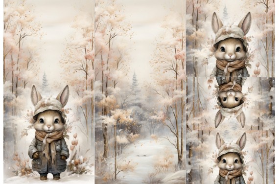 Panel na śpiworek - Winter rabbit 2