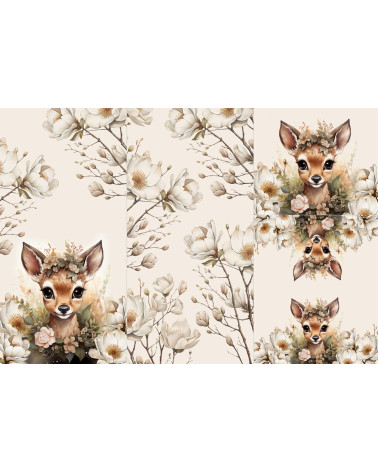 Panel for sleeping bag Botanical deer 3