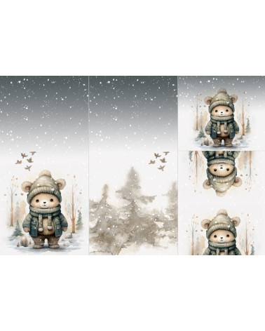 Panel na śpiworek - Winter bear 2