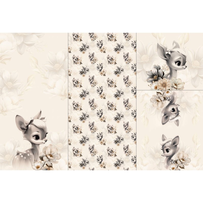 Panel for sleeping bag sketched deer 1