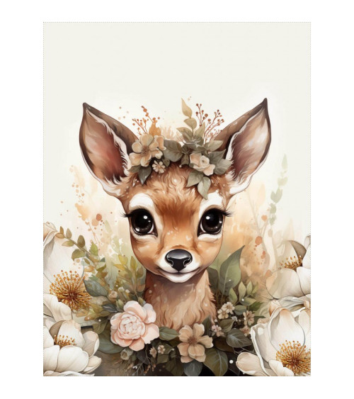 Botanical deer 3 - velvet panel for blanket