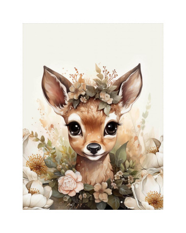 Botanical deer 3 - velvet panel for blanket