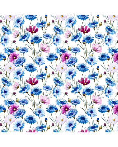 Kornblumen und Mohn Stoff