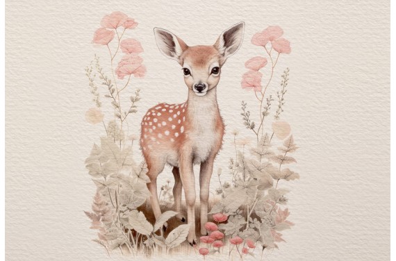 Deer & flowers 11