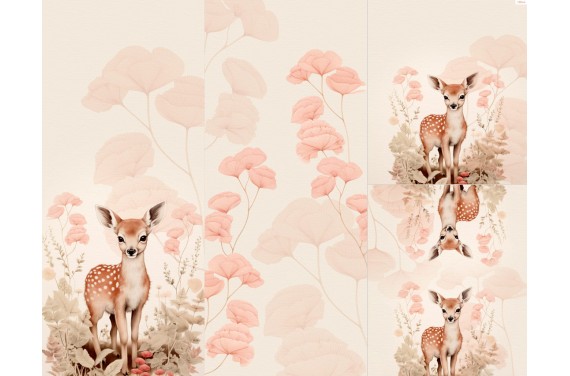 Panel na śpiworek - Deer & flowers 11