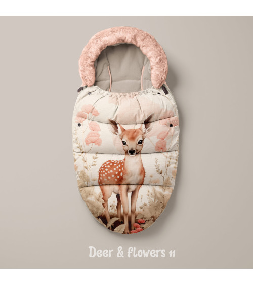 Panel for sleeping bag Deer & flowers 11