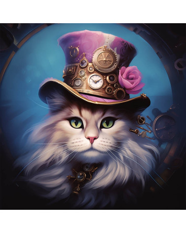 Vintage steampunk cat 1
