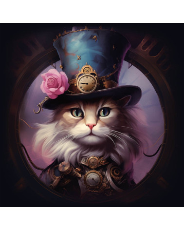 Vintage steampunk cat 2