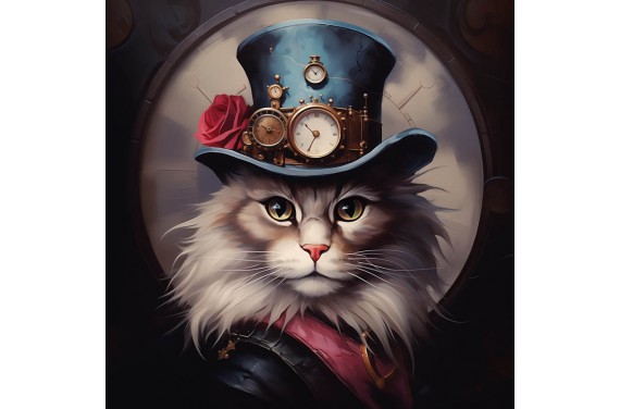 Vintage steampunk cat 3