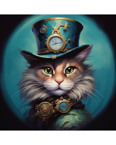 Vintage steampunk cat 4