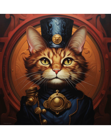 Vintage steampunk cat 5