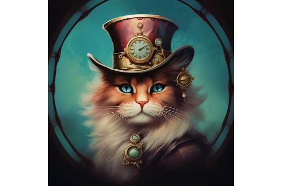 Vintage steampunk cat 8