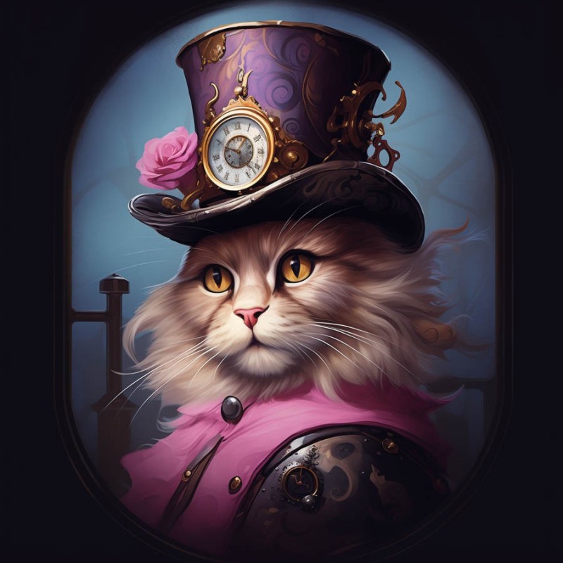 Vintage steampunk cat 12