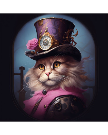 Vintage steampunk cat 11