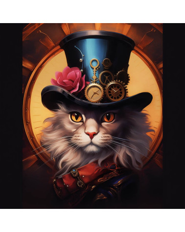 Vintage steampunk cat 13