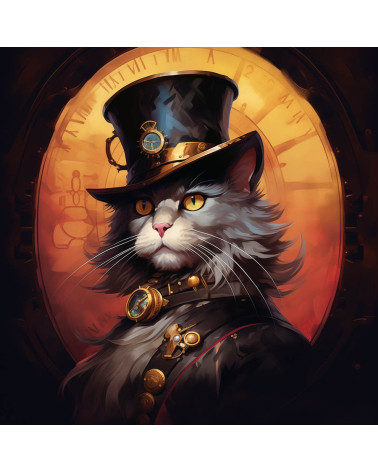 Vintage steampunk cat 14