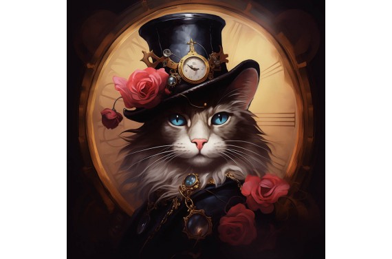 Vintage steampunk cat 15