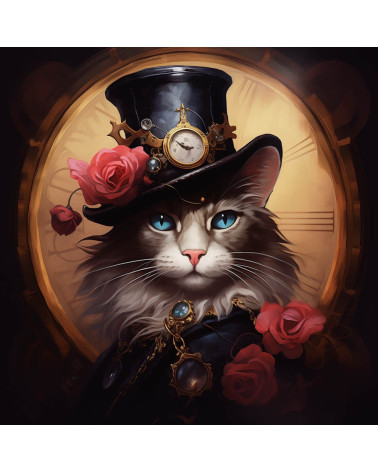 Vintage steampunk cat 15