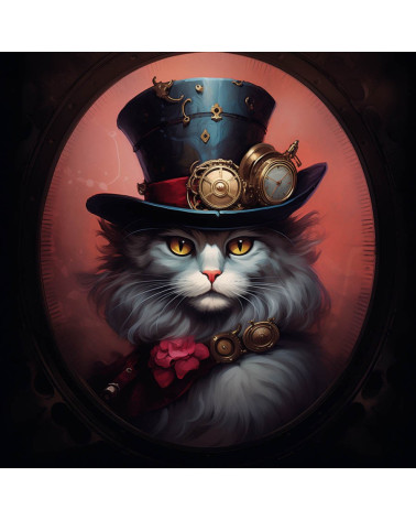 Vintage steampunk cat 16