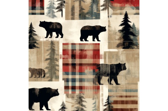 Bear rustic collage