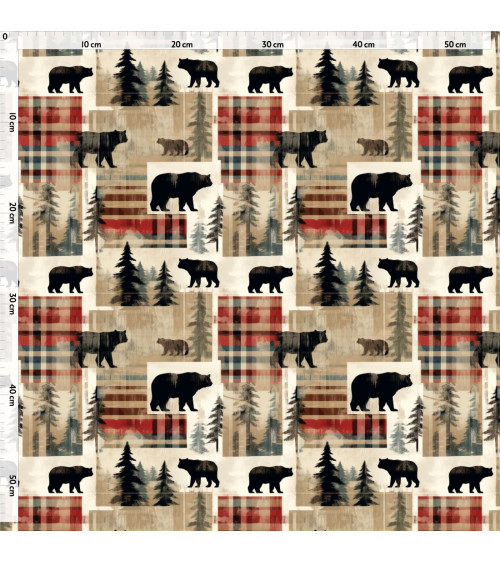 Bear rustic collage