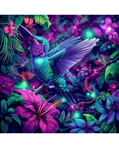 Humming & flowers 02