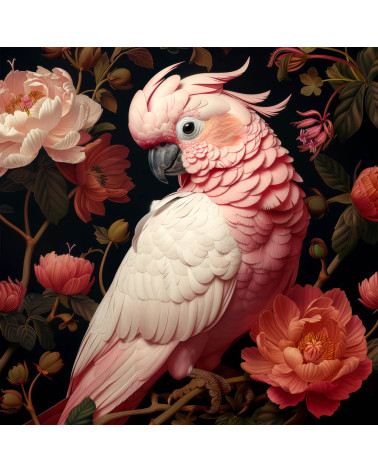 Parrot & flowers 02