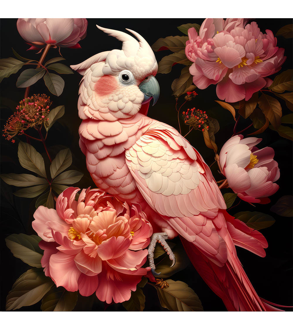 Parrot & flowers 01
