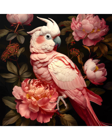 Parrot & flowers 01