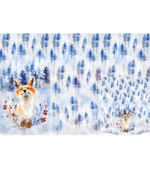 POLYESTER PANEL FÜR Schlafsack TROLLEY- FOX IN THE FOREST