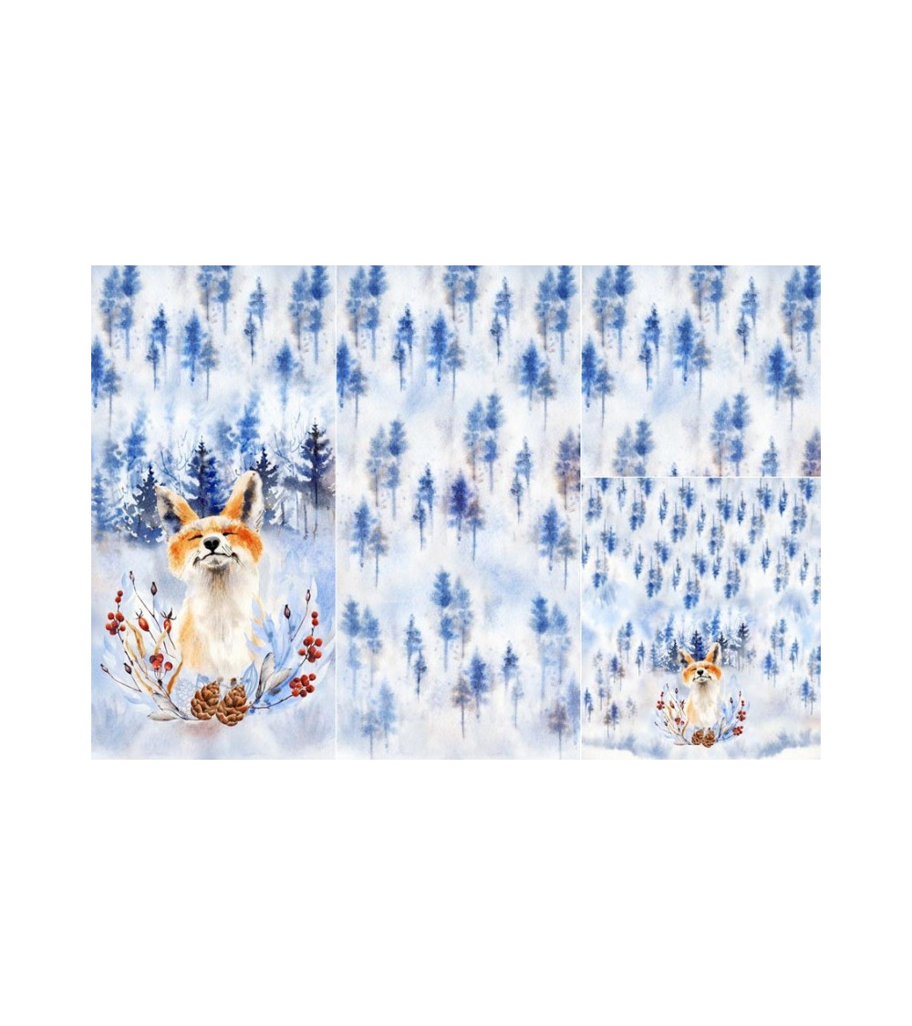 POLYESTER PANEL FÜR Schlafsack TROLLEY- FOX IN THE FOREST