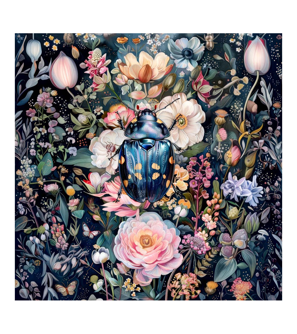 Beetle & flowers 01