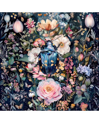 Beetle & flowers 01