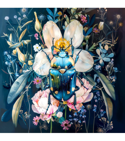 Beetle & flowers 02