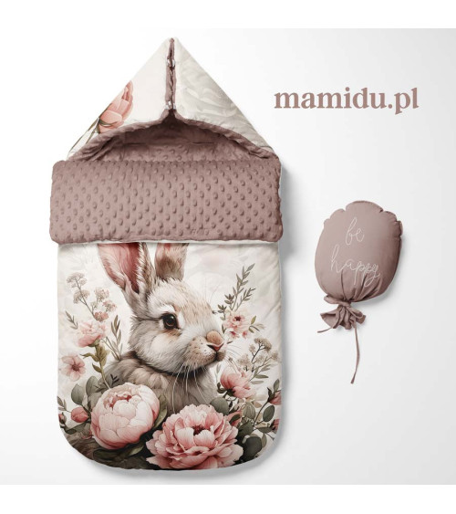 Panel na śpiworek - Rabbit & flowers