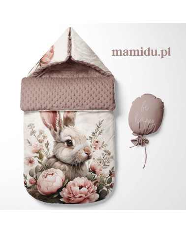 Panel na śpiworek - Rabbit & flowers