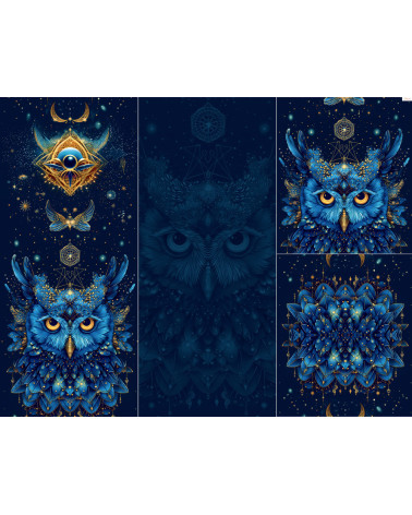 POLYESTER PANEL FÜR Schlafsack TROLLEY- Mystic owl 01