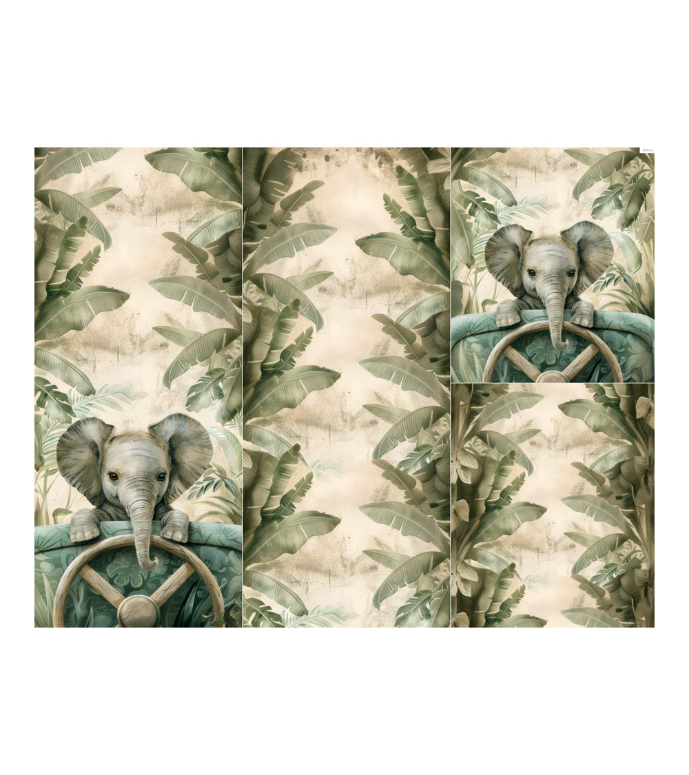 POLYESTER PANEL FÜR Schlafsack TROLLEY- Jungle trip 01