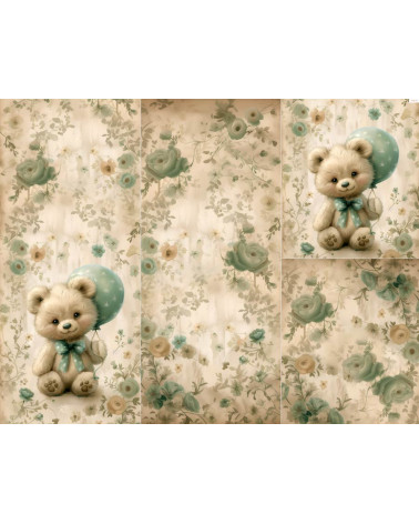 Panel for sleeping bag Vintage bear 01