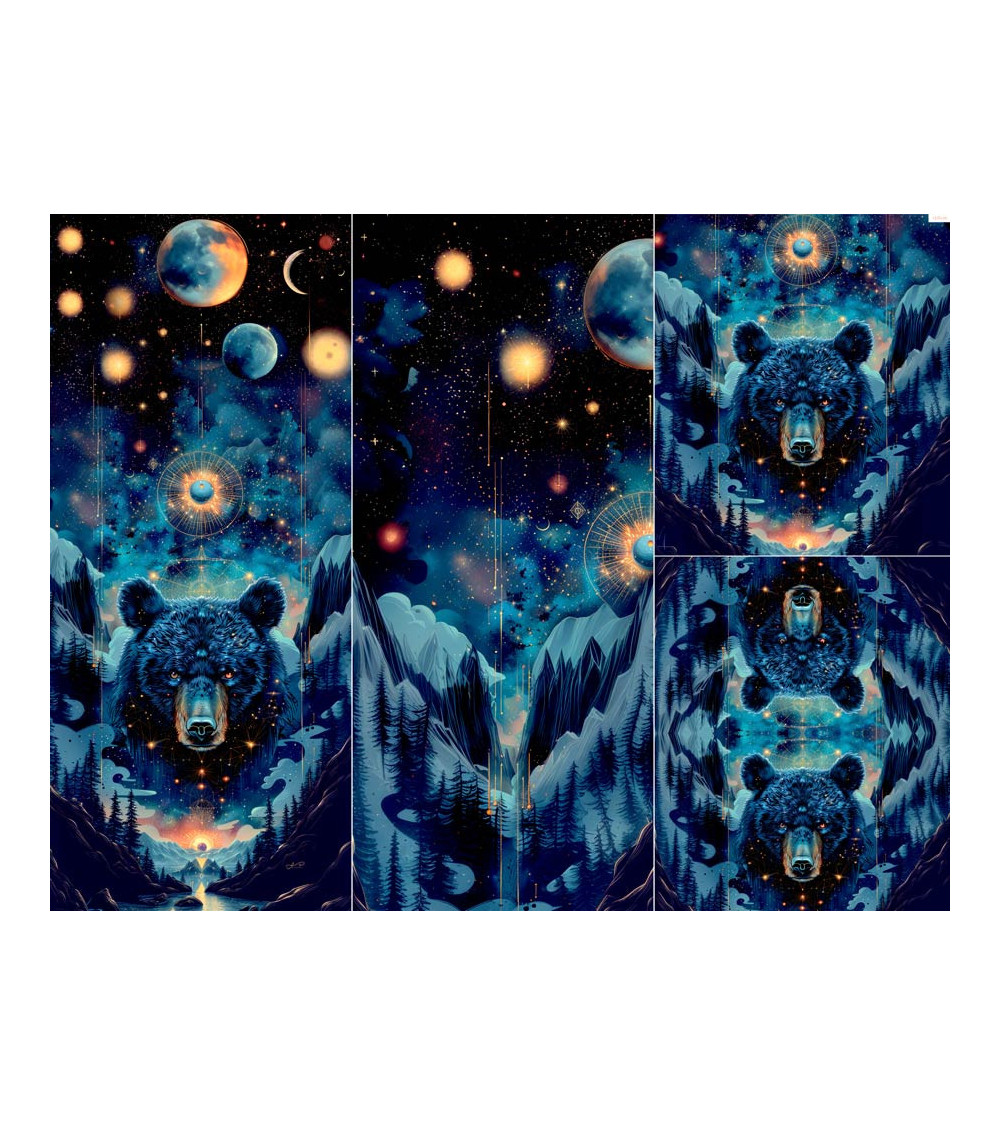 POLYESTER PANEL FÜR Schlafsack TROLLEY- Mystic bear 02