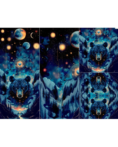 Panel for sleeping bag Mystic bear 02