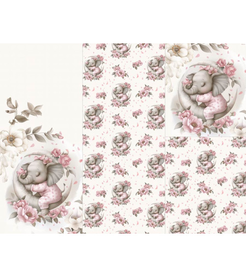 POLYESTER PANEL FÜR Schlafsack TROLLEY Sleeping elephant 01