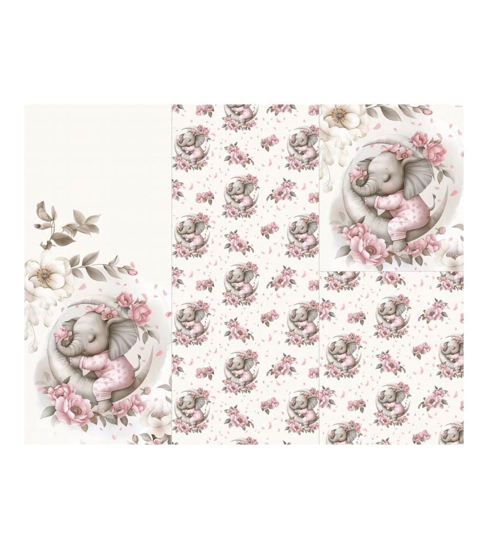 POLYESTER PANEL FÜR Schlafsack TROLLEY Sleeping elephant 01