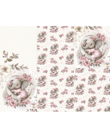 Panel for sleeping bag Sleeping elephant 01