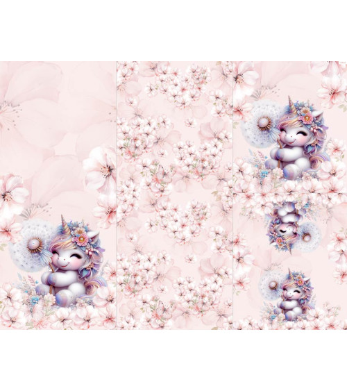 POLYESTER PANEL FÜR Schlafsack TROLLEY Very pink unicorn